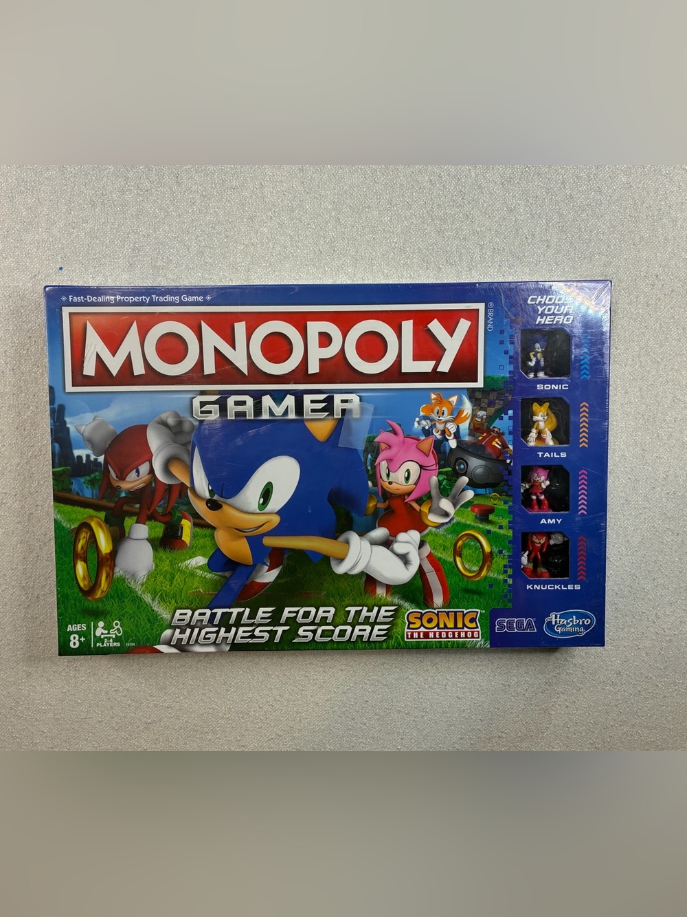 NEW SEALED Monopoly Gamer Sonic the Hedgehog Hasbro Sega Board Game 2017